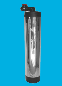 Stainless steel water filter system.