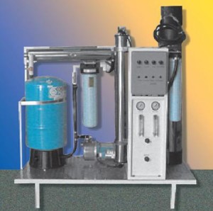 A water purification system with two tanks and one device.